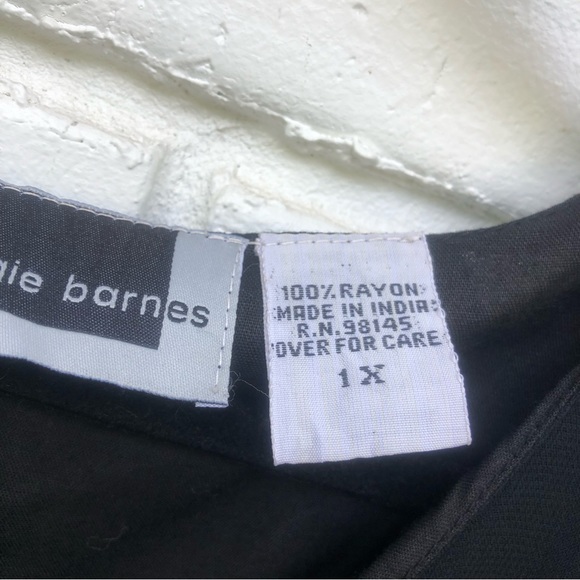 Boho button down sequin black top 1X - Picture 4 of 10